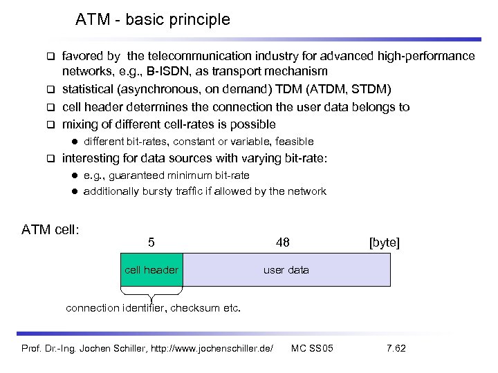 ATM - basic principle favored by the telecommunication industry for advanced high-performance networks, e.