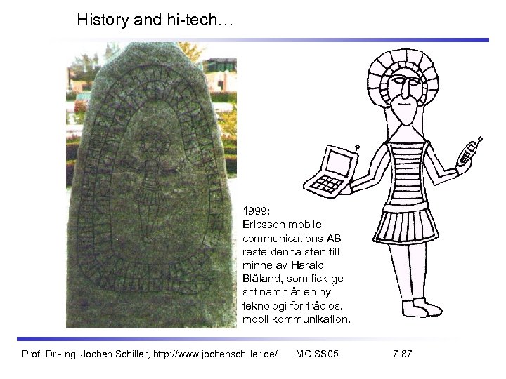 History and hi-tech… 1999: Ericsson mobile communications AB reste denna sten till minne av