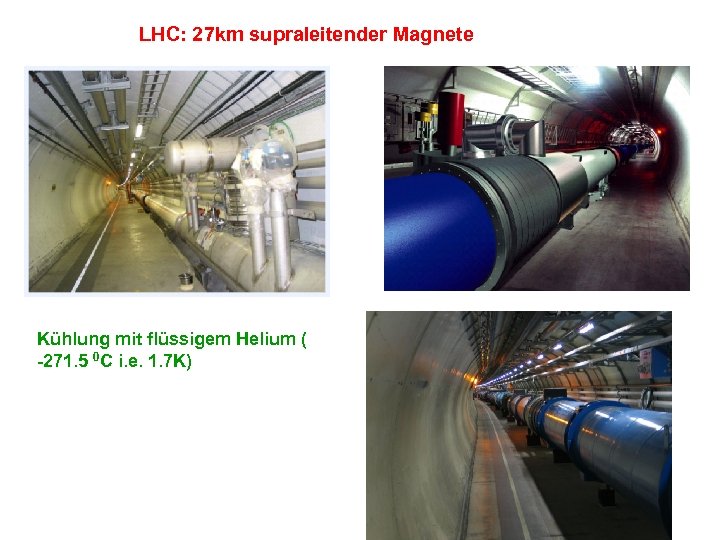 LHC: 27 km supraleitender Magnete Kühlung mit flüssigem Helium ( -271. 5 0 C