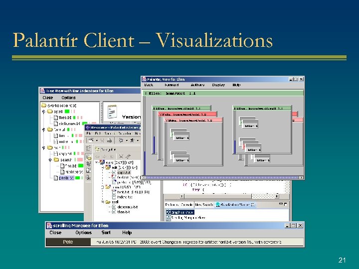 Palantír Client – Visualizations 21 