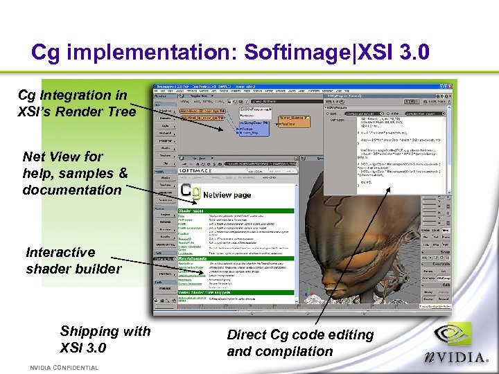 Cg implementation: Softimage|XSI 3. 0 Cg Integration in XSI’s Render Tree Net View for