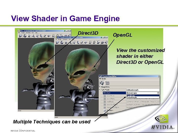 View Shader in Game Engine Direct 3 D Open. GL View the customized shader