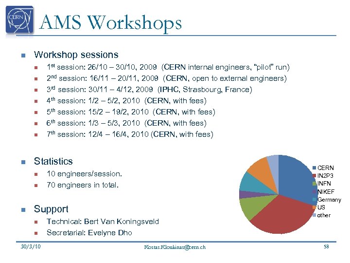 AMS Workshops n Workshop sessions n n n n Statistics n n n 1