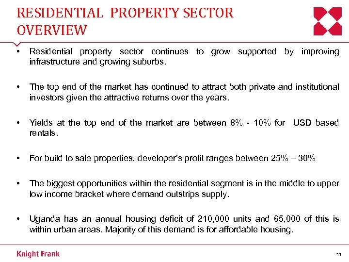 RESIDENTIAL PROPERTY SECTOR OVERVIEW • Residential property sector continues to grow supported by improving