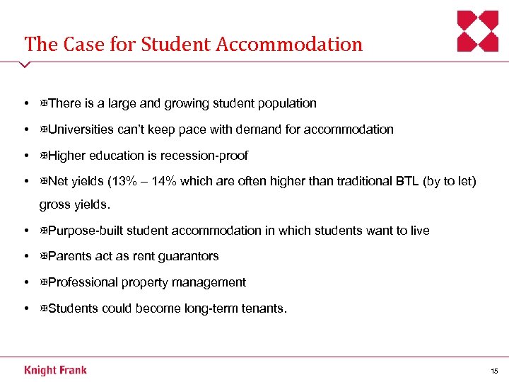 The Case for Student Accommodation • There is a large and growing student population