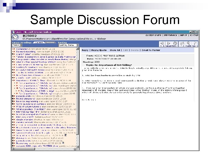 Sample Discussion Forum 
