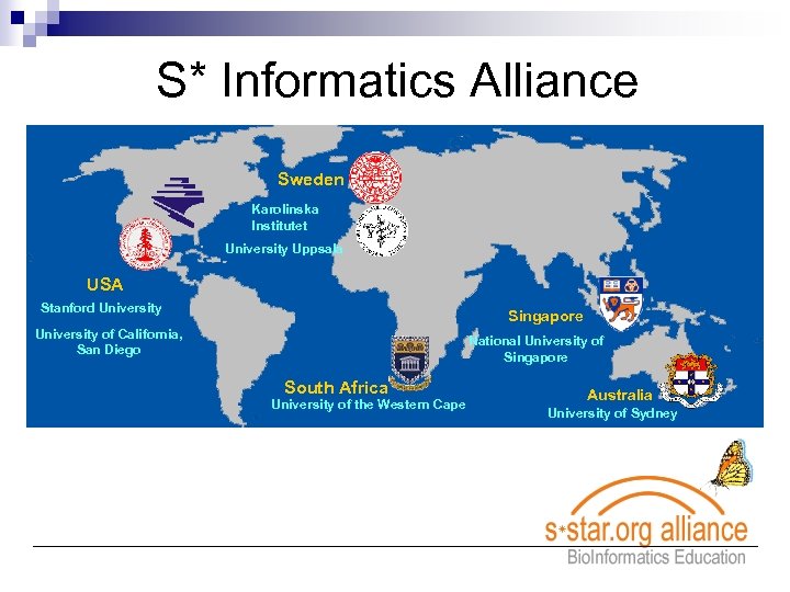 S* Informatics Alliance Sweden Karolinska Institutet University Uppsala USA Stanford University Singapore University of