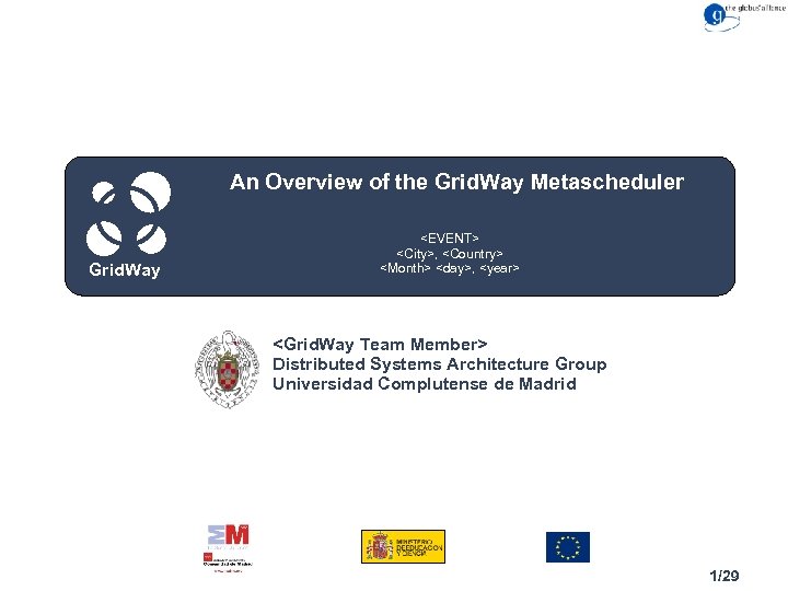 An Overview of the Grid. Way Metascheduler Grid. Way <EVENT> Congreso <City>, <Country> Cuidad,