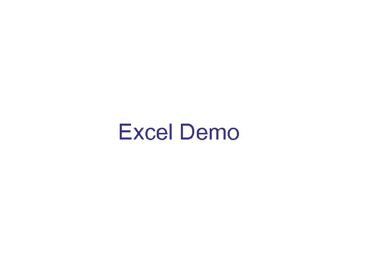 Excel Demo 