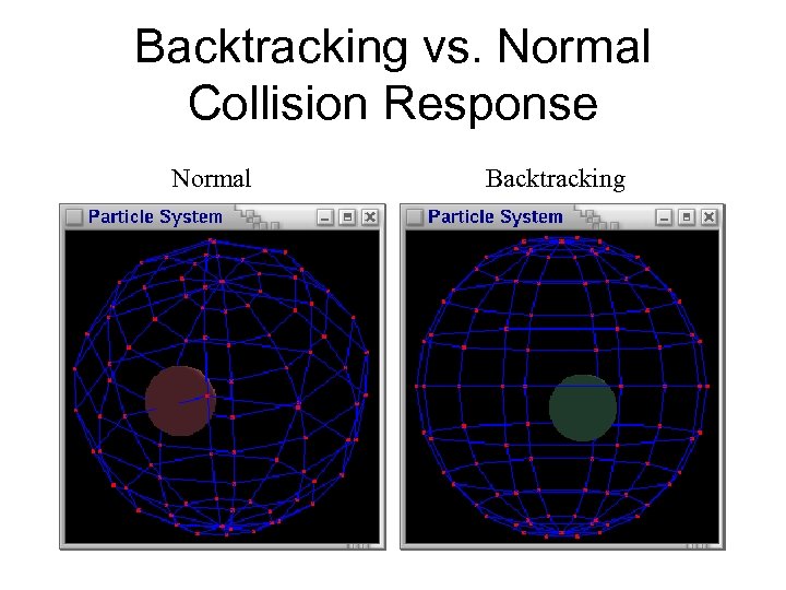 Backtracking vs. Normal Collision Response Normal Backtracking 