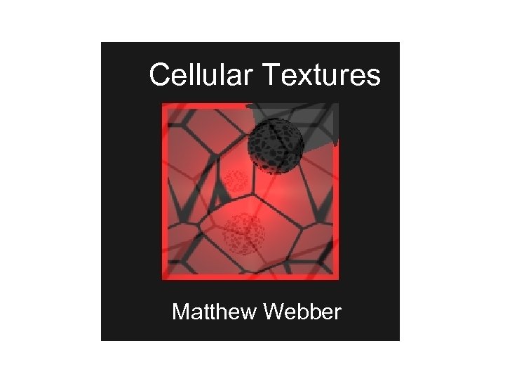 Cellular Textures Matthew Webber 