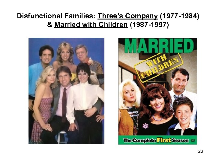 Disfunctional Families: Three’s Company (1977 -1984) & Married with Children (1987 -1997) 23 