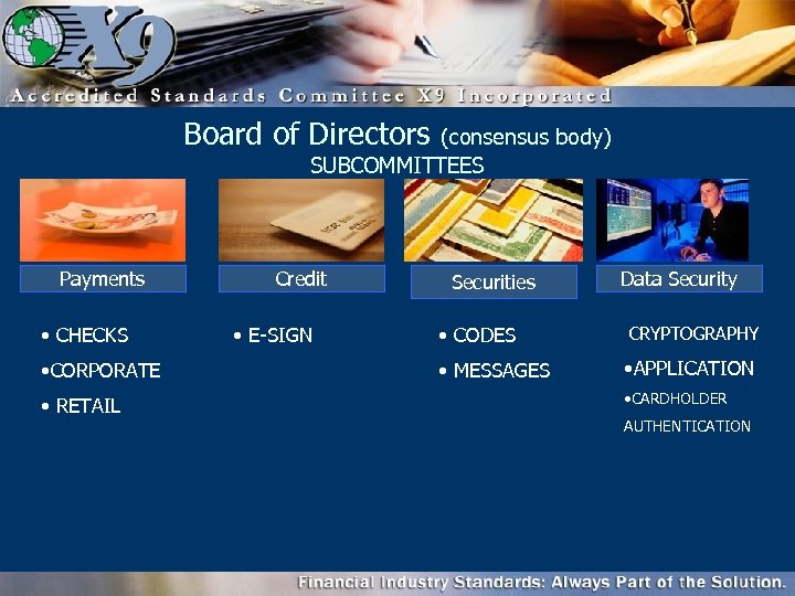Board of Directors (consensus body) SUBCOMMITTEES Payments • CHECKS • CORPORATE • RETAIL Credit