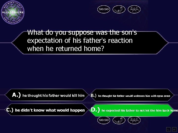 What do you suppose was the son's expectation of his father's reaction when he