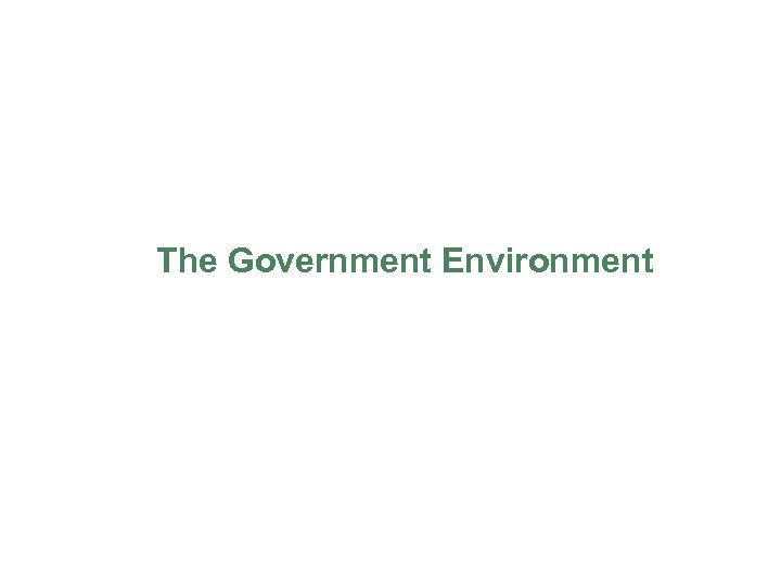 The Government Environment 