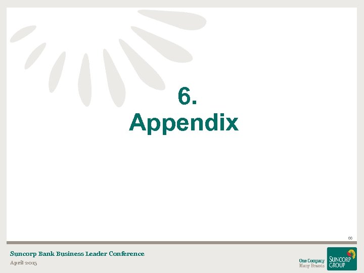 6. Appendix 66 Suncorp Bank Business Leader Conference April 2015 