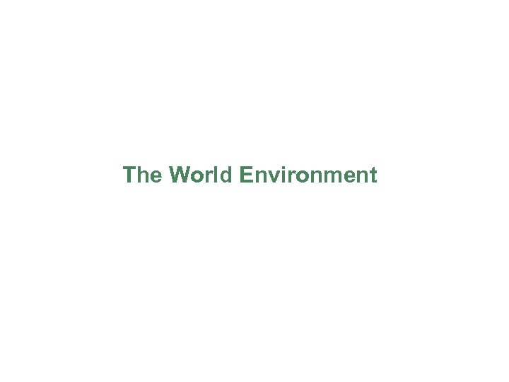 The World Environment 