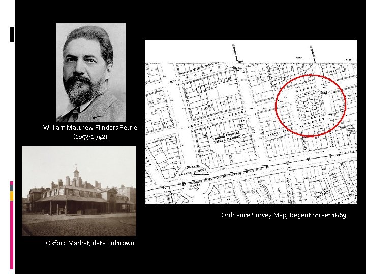 William Matthew Flinders Petrie (1853 -1942) Ordnance Survey Map, Regent Street 1869 Oxford Market,