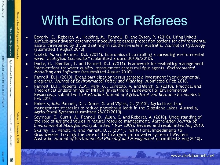 With Editors or Referees · · · · Beverly, C. , Roberts, A. ,