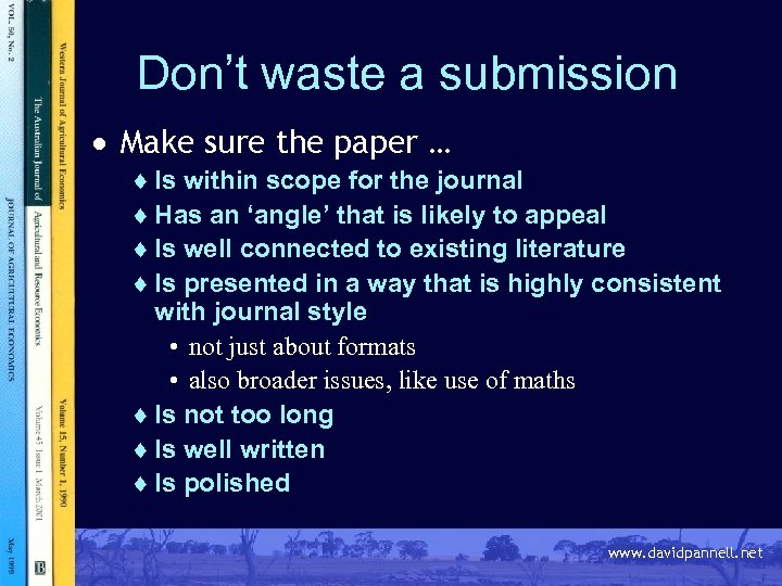 Don’t waste a submission · Make sure the paper … ¨ Is within scope