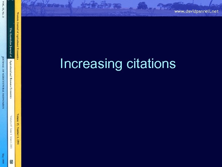 www. davidpannell. net Increasing citations 