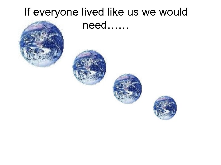 If everyone lived like us we would need…… 