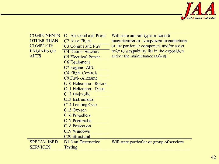 oint Aviation Authorities 42 