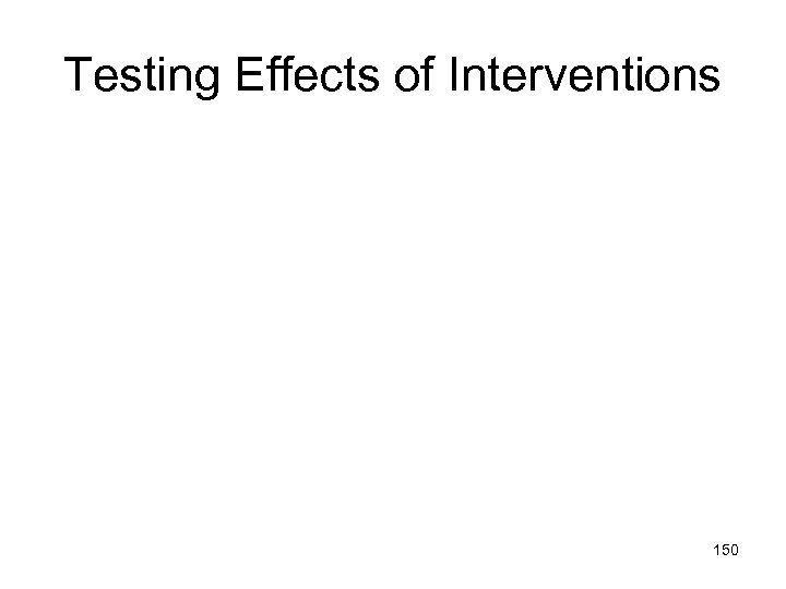 Testing Effects of Interventions 150 