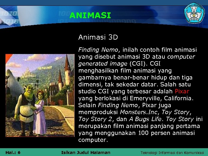 ANIMASI Animasi 3 D Finding Nemo, inilah contoh film animasi yang disebut animasi 3