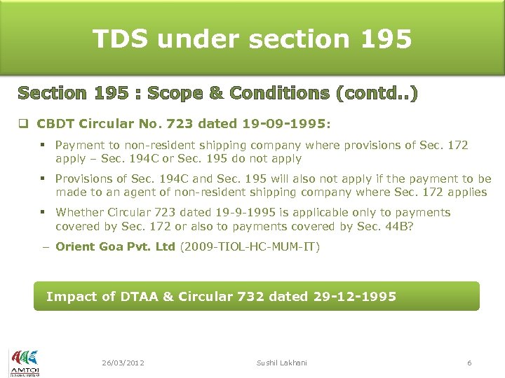 TDS under section 195 Section 195 : Scope & Conditions (contd. . ) q