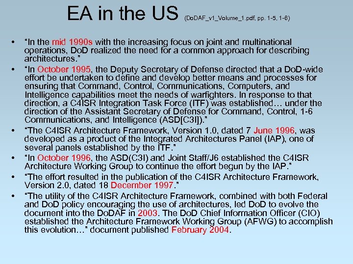 EA in the US • • • (Do. DAF_v 1_Volume_1. pdf, pp. 1 -5,