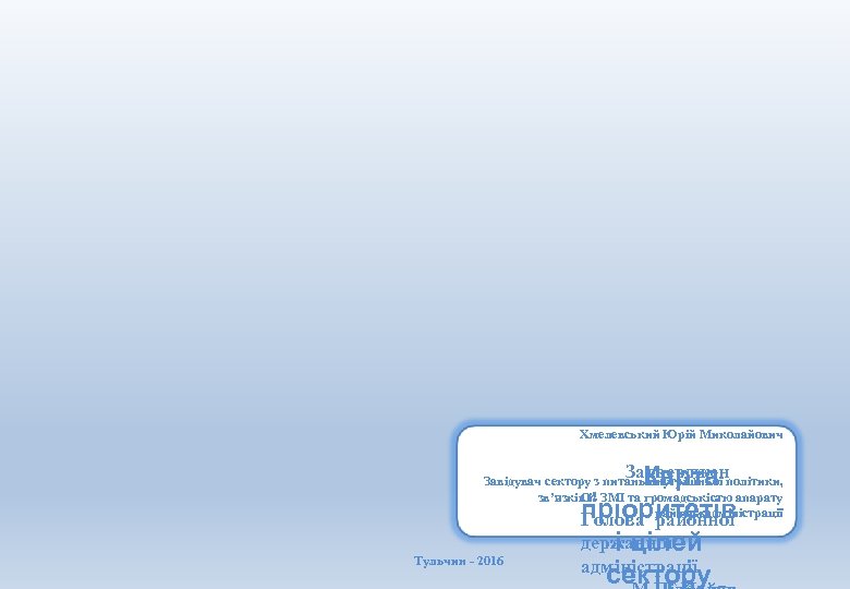 Хмелевський Юрій Миколайович Затверджен Погоджено: Карта Завідувач сектору з питань внутрішньої політики, зв’язків із