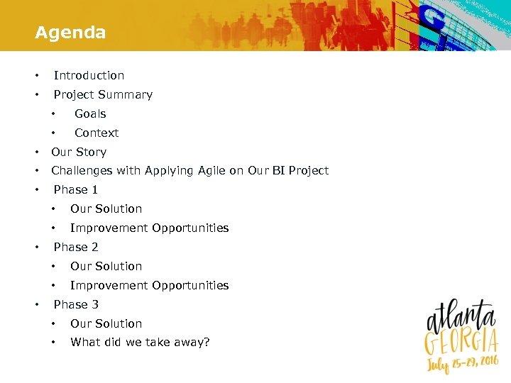 Agenda • Introduction • Project Summary • Goals • Context • Our Story •