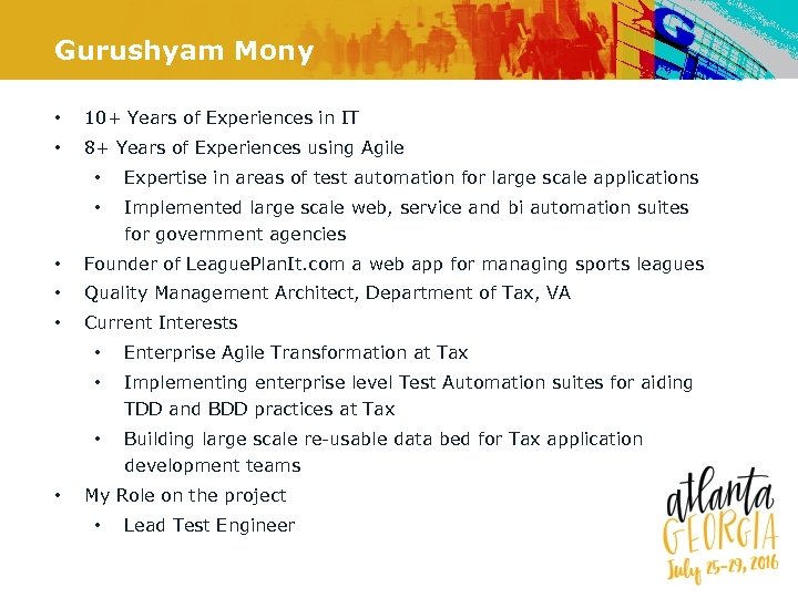 Gurushyam Mony • 10+ Years of Experiences in IT • 8+ Years of Experiences