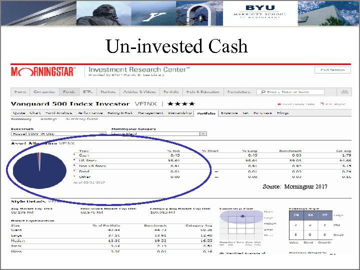 Un-invested Cash Source: Morningstar 2017 26 26 