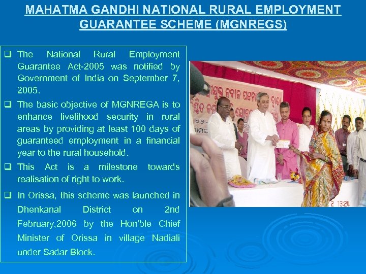 MAHATMA GANDHI NATIONAL RURAL EMPLOYMENT GUARANTEE SCHEME MGNREGS