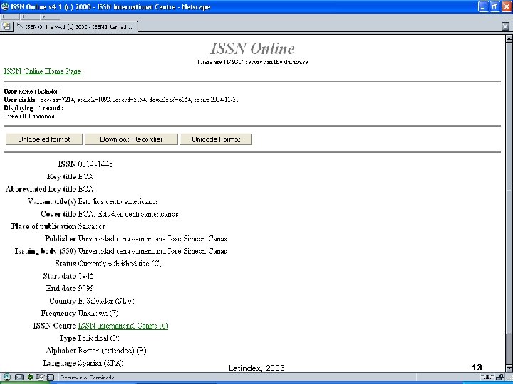 Latindex, 2006 13 