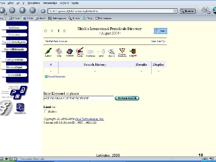 Latindex, 2006 18 