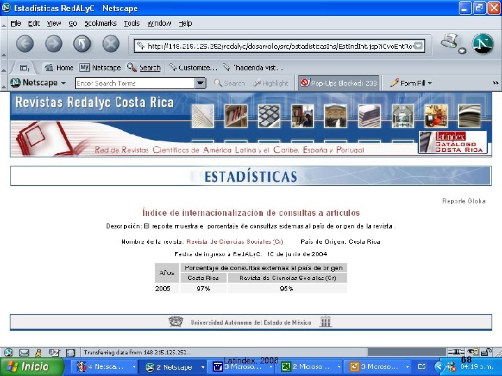 Latindex, 2006 68 