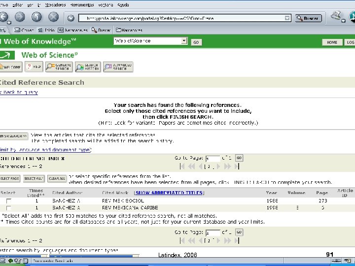 Latindex, 2006 91 