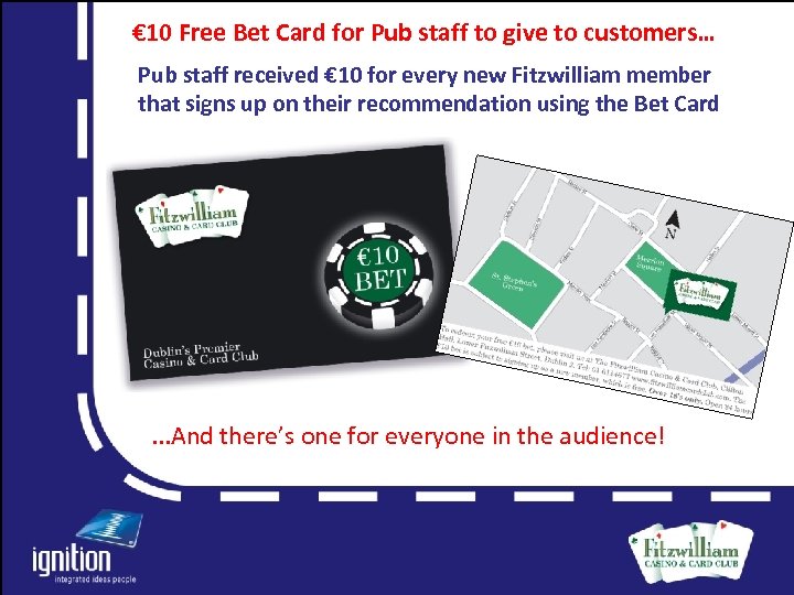€ 10 Free Bet Card for Pub staff to give to customers… Pub staff