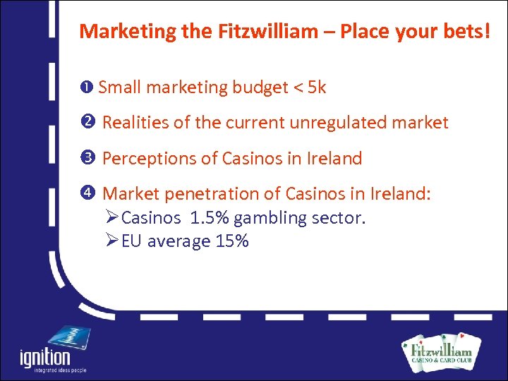 Marketing the Fitzwilliam – Place your bets! Small marketing budget < 5 k Realities