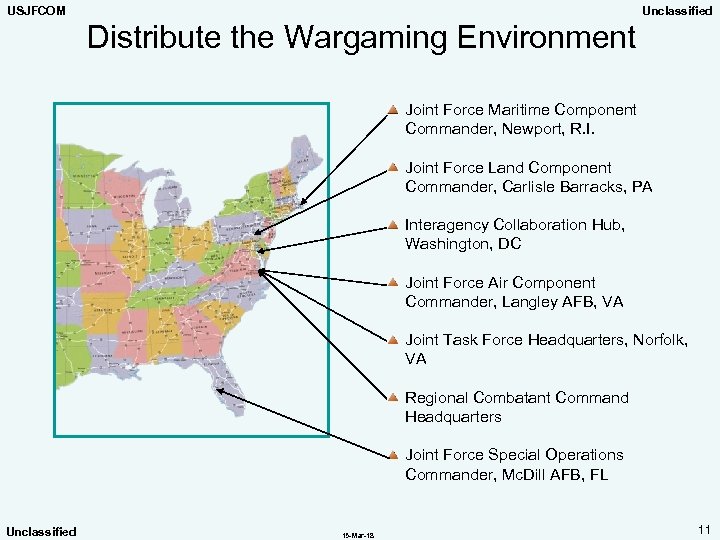 USJFCOM Unclassified Distribute the Wargaming Environment Joint Force Maritime Component Commander, Newport, R. I.