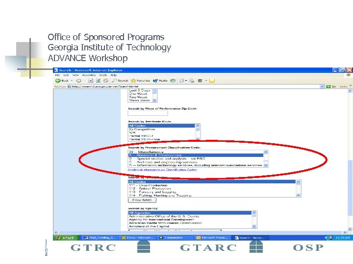 Office of Sponsored Programs Georgia Institute of Technology ADVANCE Workshop 