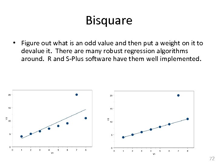 Bisquare • Figure out what is an odd value and then put a weight