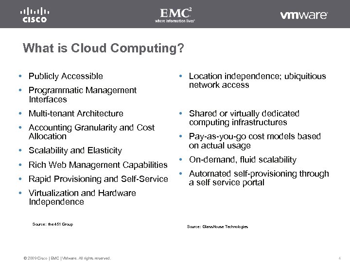 What is Cloud Computing? Publicly Accessible Programmatic Management Interfaces Multi-tenant Architecture Accounting Granularity and