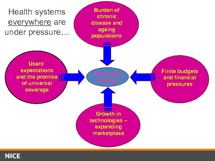 Health systems everywhere are under pressure… Burden of chronic disease and ageing populations Users’