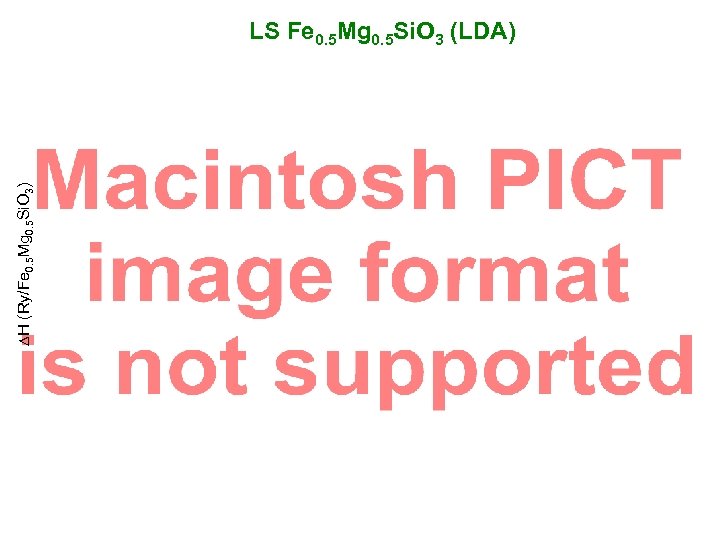 DH (Ry/Fe 0. 5 Mg 0. 5 Si. O 3) LS Fe 0. 5