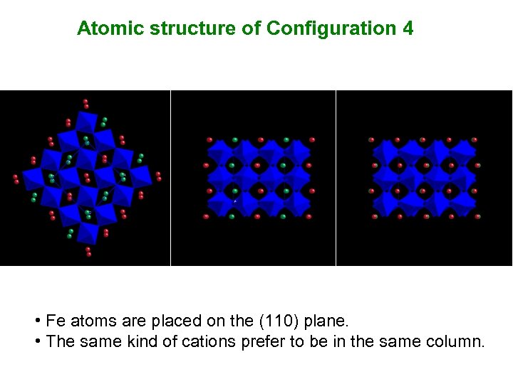 Atomic structure of Configuration 4 • Fe atoms are placed on the (110) plane.