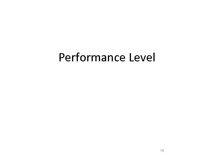 Performance Level 15 